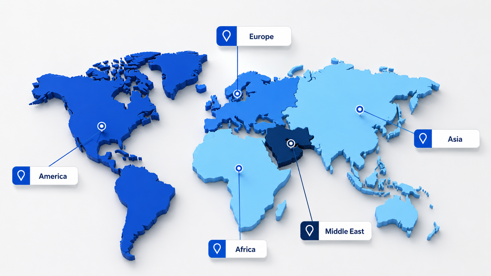 Map of Metagea Advisory's regions of operation: America, Europe, Africa, Middle East and Asia